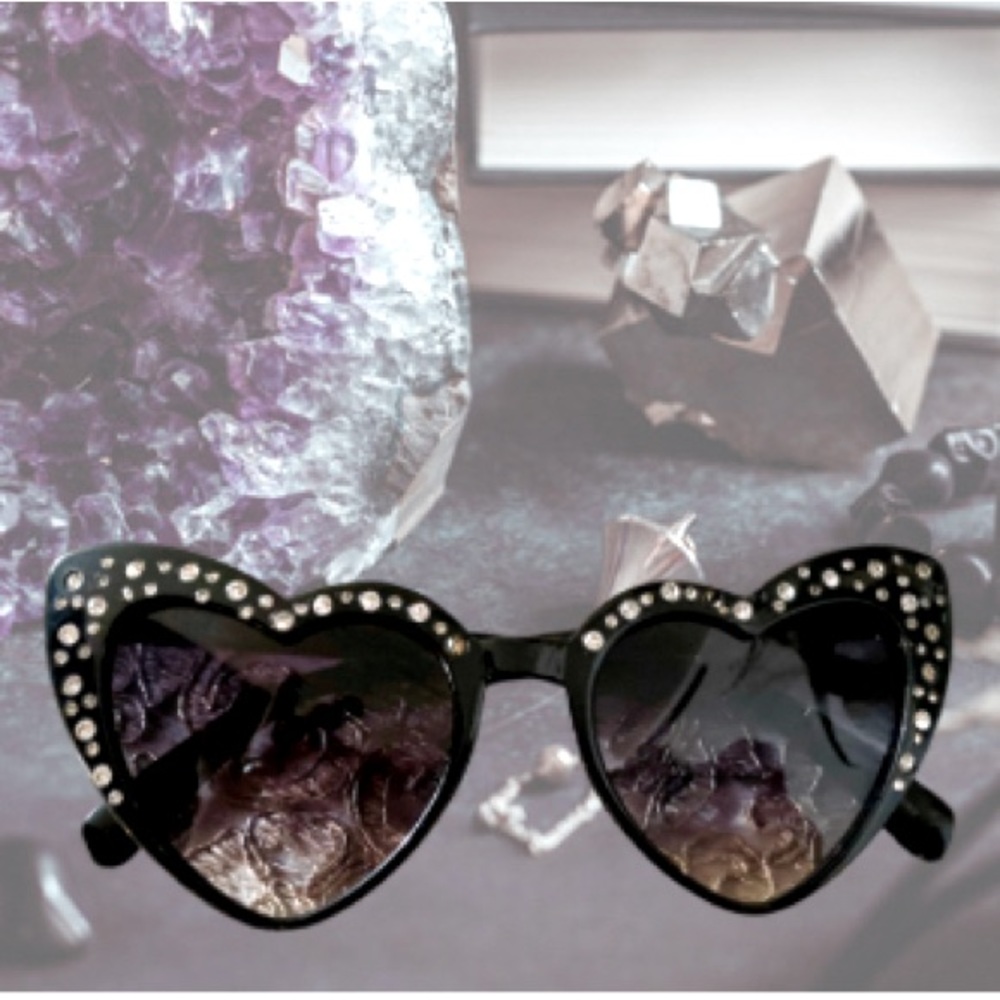 Heart shaped black sunglasses